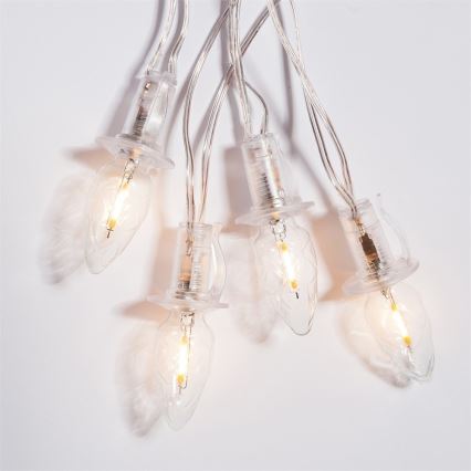 Produžni LED vanjski niz CONE FILAMENT 20xE10, 14 m, prozirne žarulje / topla bijela, IP44, Proizvedeno u Češkoj