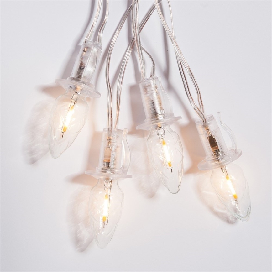 Produžni LED vanjski niz CONE FILAMENT 20xE10, 14 m, prozirne žarulje / topla bijela, IP44, Proizvedeno u Češkoj