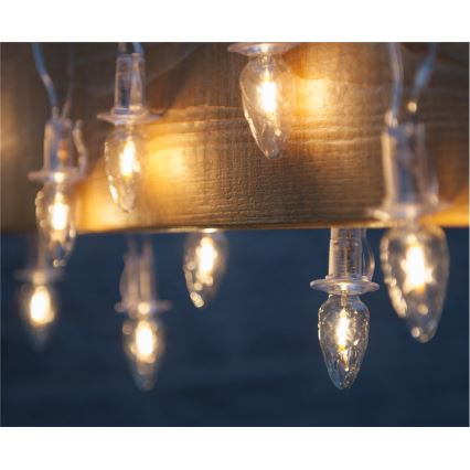 Produžni LED vanjski niz CONE FILAMENT 20xE10, 14 m, prozirne žarulje / topla bijela, IP44, Proizvedeno u Češkoj