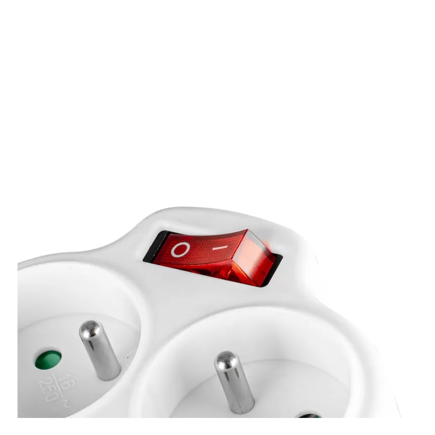 Produžni razdjelnik s prekidačem, 2 utičnice + USB-C + USB-A