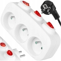 Produžni razdjelnik s prekidačima, 3 utičnice