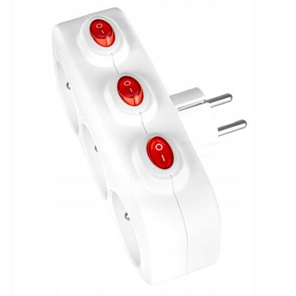 Produžni razdjelnik s prekidačima, 3 utičnice