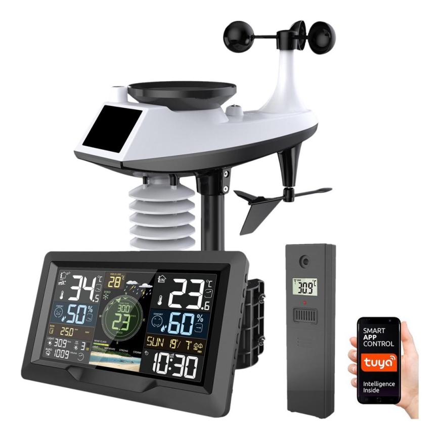 Profesionalna meteorološka stanica s LCD zaslonom u boji 5V/2xAA + 3xAA + 2xAA Wi-Fi Tuya