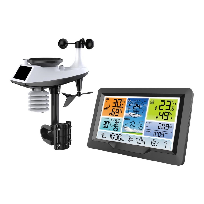 Profesionalna meteorološka stanica s LCD zaslonom u boji i budilicom 5V/2xAA + 3xAA