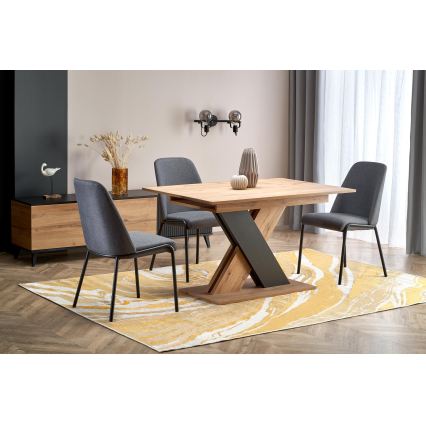 Proširivi blagovaonski stol DROM 130/175x85 cm hrast Wotan/crna
