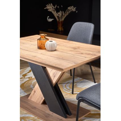 Proširivi blagovaonski stol DROM 130/175x85 cm hrast Wotan/crna