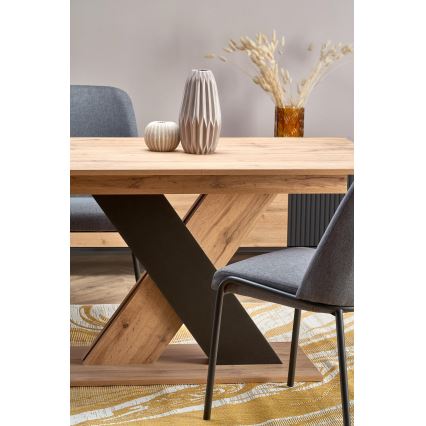 Proširivi blagovaonski stol DROM 130/175x85 cm hrast Wotan/crna