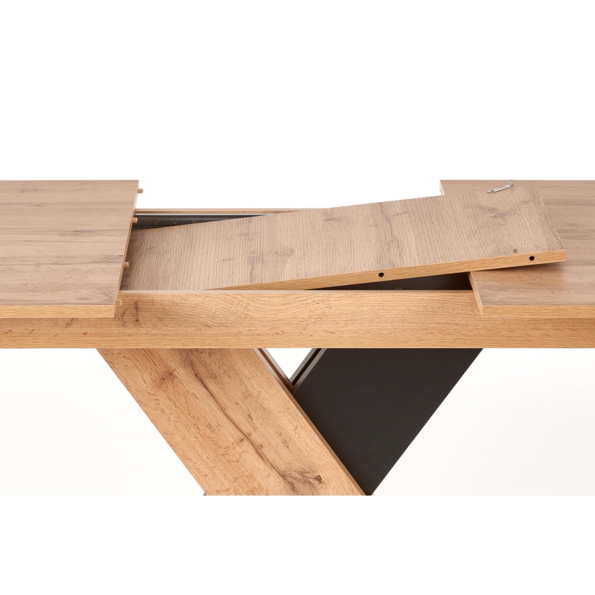 Proširivi blagovaonski stol DROM 130/175x85 cm hrast Wotan/crna