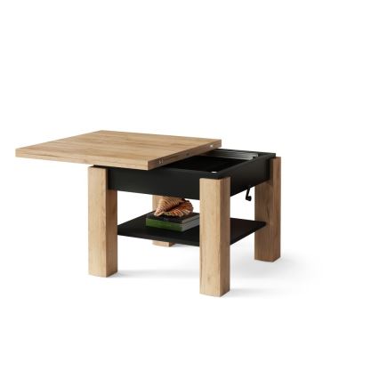 Proširivi konferencijski stol s podiznom pločom CALEB 75/150x75 cm hrast craft/crna