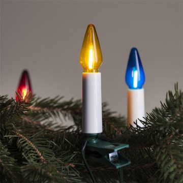 Proširujuće LED vanjske božićne lampice FELICIA FILAMENT 20xE10 14m obojena/topla bijela IP44, Proizvedeno u EU