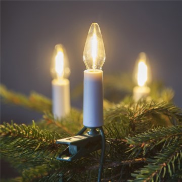 Proširujuće LED vanjske božićne lampice FELICIA FILAMENT 20xE10 14m prozirna/topla bijela IP44, Proizvedeno u EU