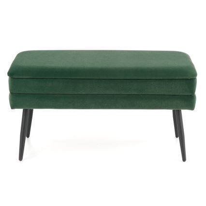 Prošivena klupa s prostorom za pohranu VELVA 37x78 cm zelena/crna