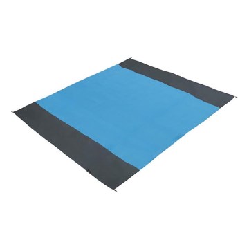 Prostirka za plažu 200x200 cm plava/siva