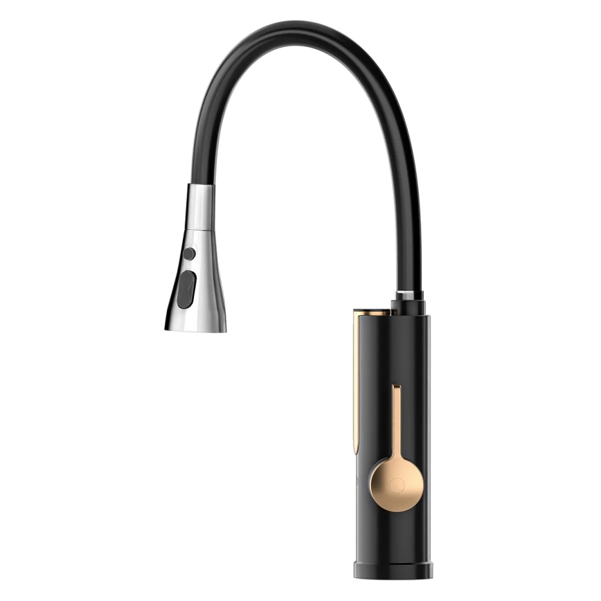 Protočni grijač vode s LED zaslonom, 3000 W/230 V, IPX4, crno-zlatni