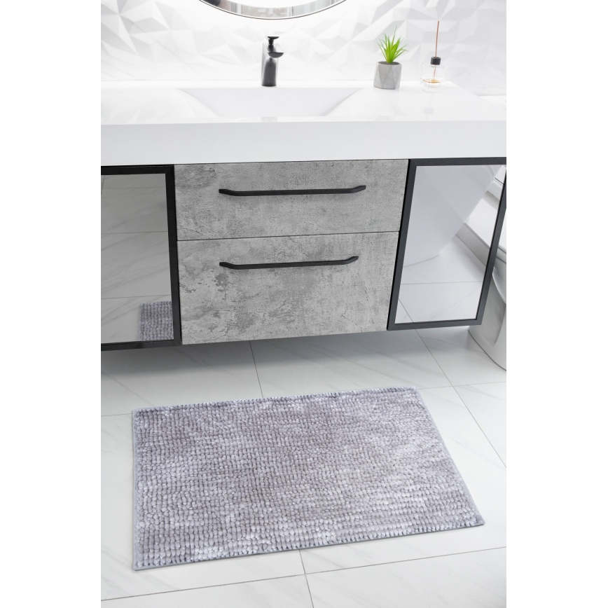 Protuklizna kupaonska prostirka CHENILLE 50x80 cm svijetlosiva
