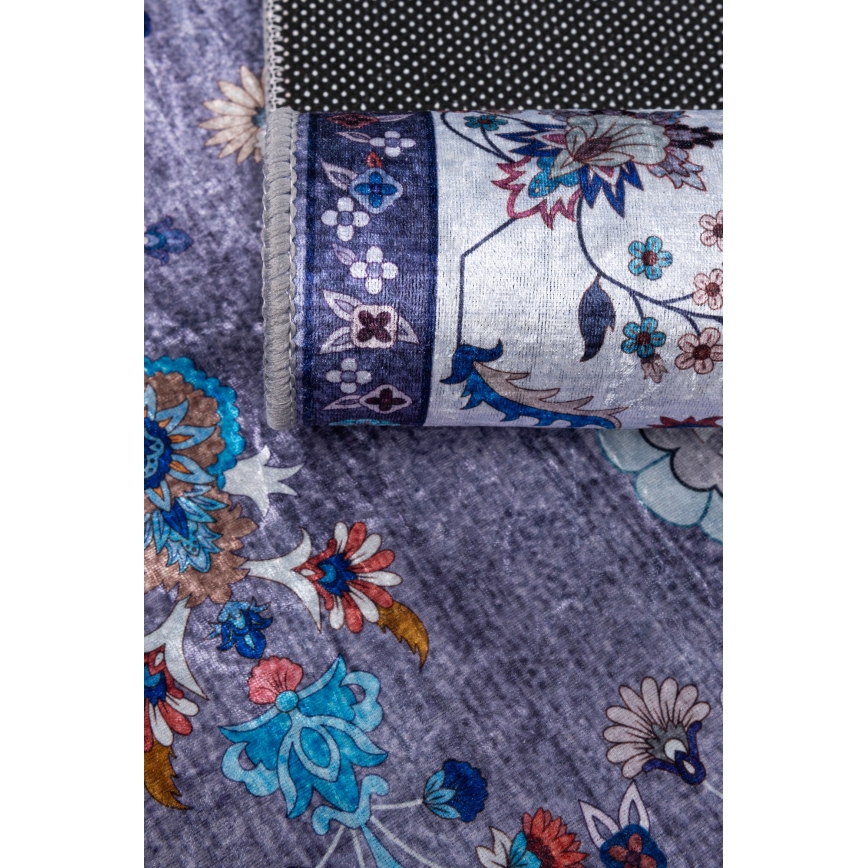 Protuklizni orijentalni tepih PRINT SHINE 120x170 cm plava
