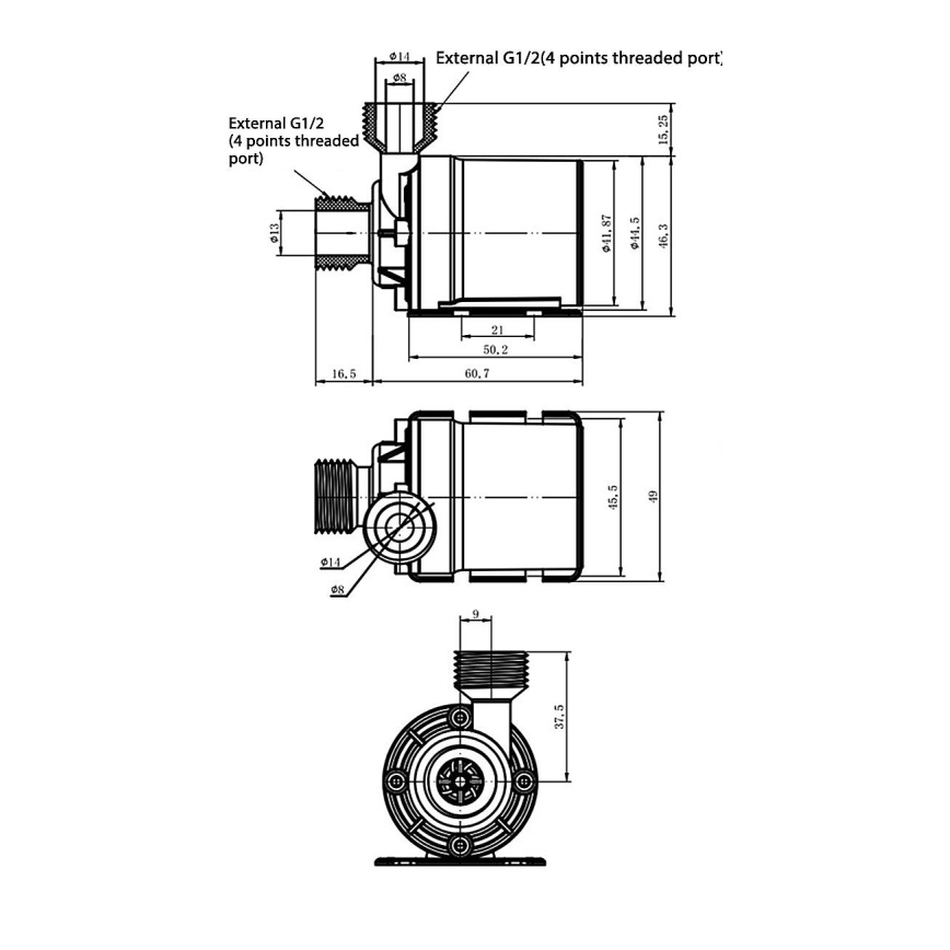 Pumpa 24 V, protok 800 l/h
