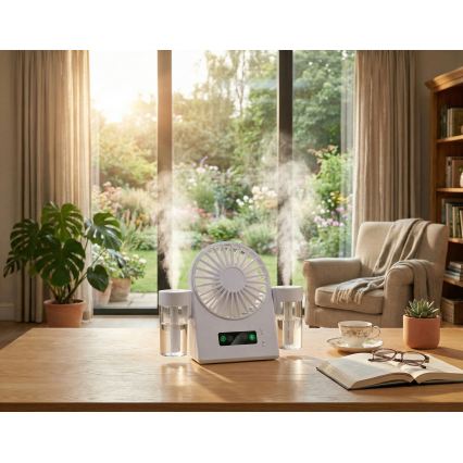 Punjaći stolni ventilator s efektom maglice 3,7 V 1200 mAh