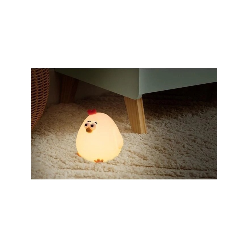 Dječje punjivo prigušivo noćno LED svjetlo LED/1W/5V 3000K 800 mAh pilić