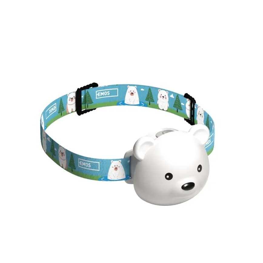 Punjiva LED čelna svjetiljka LED/USB 500 mAh medvjed