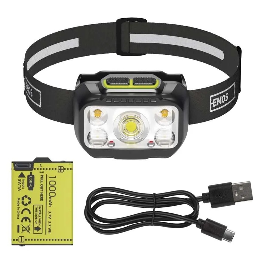 Punjiva LED čelna svjetiljka s prigušivanjem/3xAAA/1000 mAh 3,7V