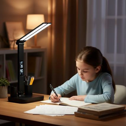 LED prigušiva punjiva stolna lampa NOBLITE P LED/5W/5V 3000/4000/6000K 2200 mAh crna