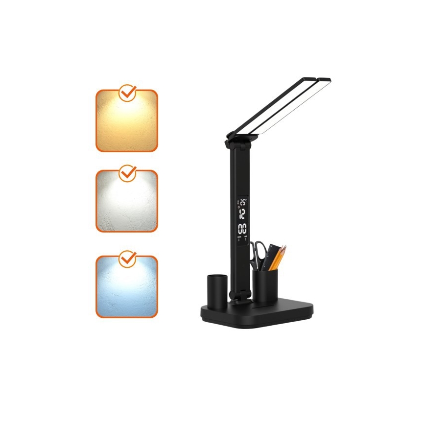 LED prigušiva punjiva stolna lampa NOBLITE P LED/5W/5V 3000/4000/6000K 2200 mAh crna