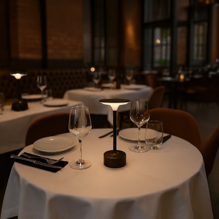 Punjiva LED stolna lampa s dodirnim upravljanjem TAVOLO LED/2,5W/5V 2400 mAh 3000-6000K crna