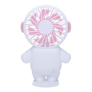 Punjivi džepni ventilator 4,5W/5V 500 mAh bijela/ružičasta