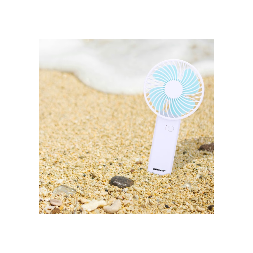 Punjivi džepni ventilator 4W/5V 1200 mAh bijeli/plavi