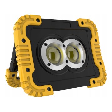 Punjivi LED reflektor s funkcijom powerbanke LED/20W/5V 4400 mAh IP44 crna/žuta