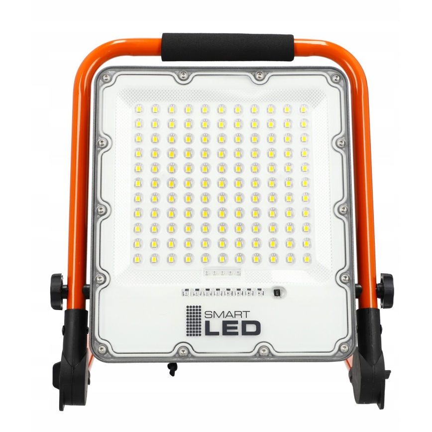 Punjivi LED reflektor sa stalakom LED/100W/3,2V 5000K 5000 mAh IP65 narančasta