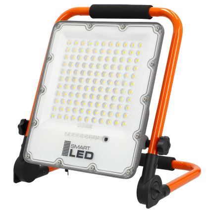 Punjivi LED reflektor sa stalakom LED/100W/3,2V 5000K 5000 mAh IP65 narančasta