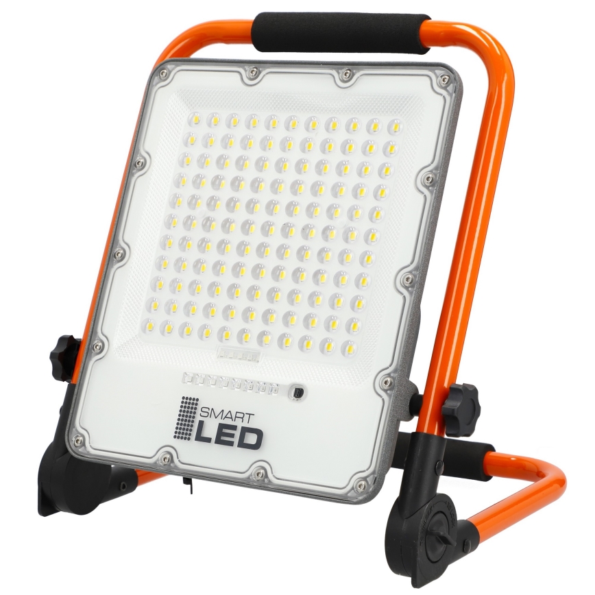 Punjivi LED reflektor sa stalakom LED/100W/3,2V 5000K 5000 mAh IP65 narančasta