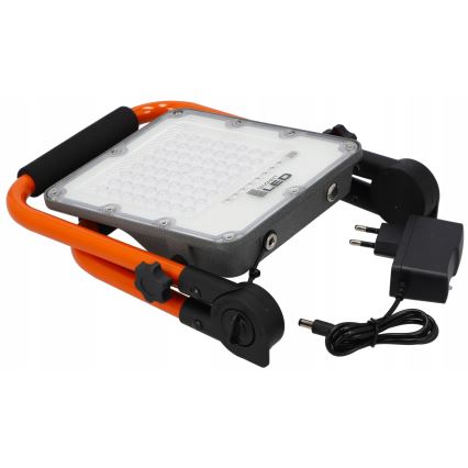 Punjivi LED reflektor sa stalkom LED/50W/3,2V 4500K 5000 mAh IP65 narančasta