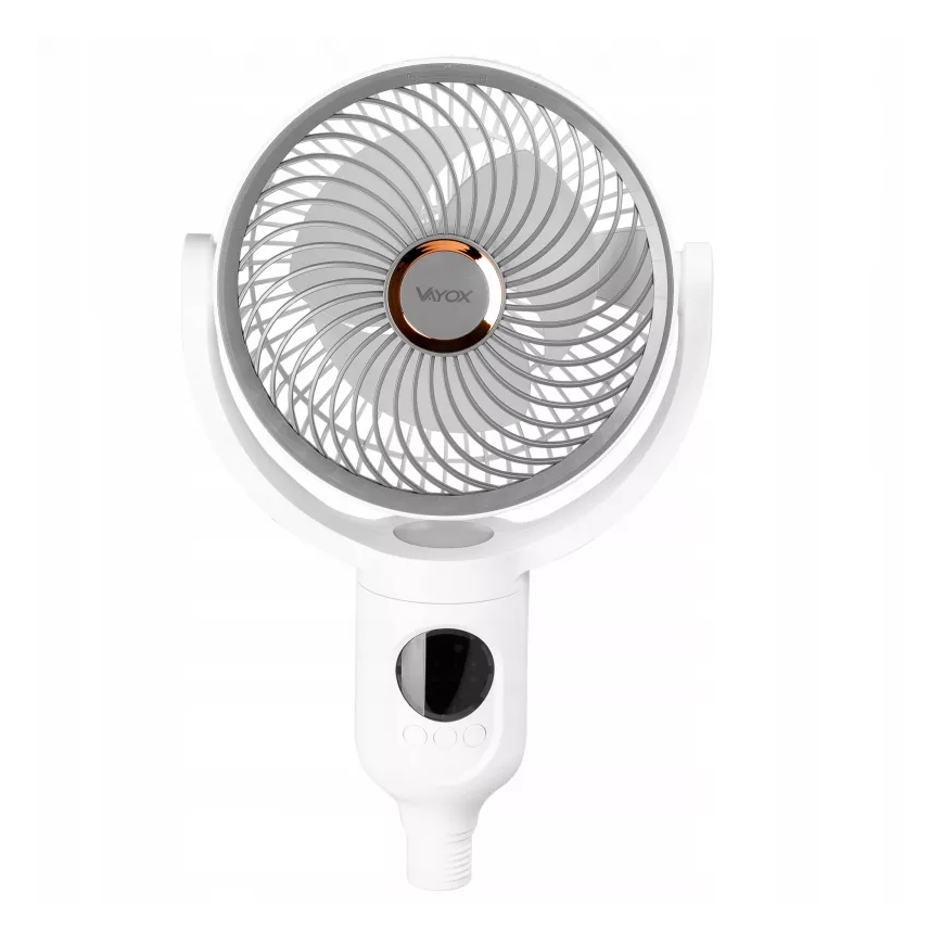 Punjivi ventilator na stalku s LED osvjetljenjem LED/4,8W/5V USB 7200 mAh, bijela + daljinski upravljač