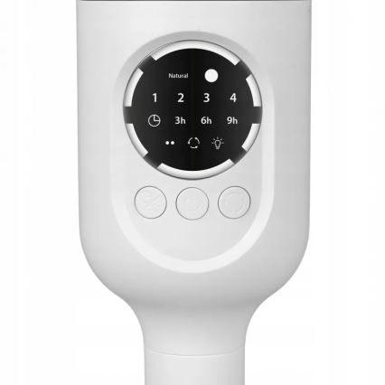 Punjivi ventilator na stalku s LED osvjetljenjem LED/4,8W/5V USB 7200 mAh, bijela + daljinski upravljač