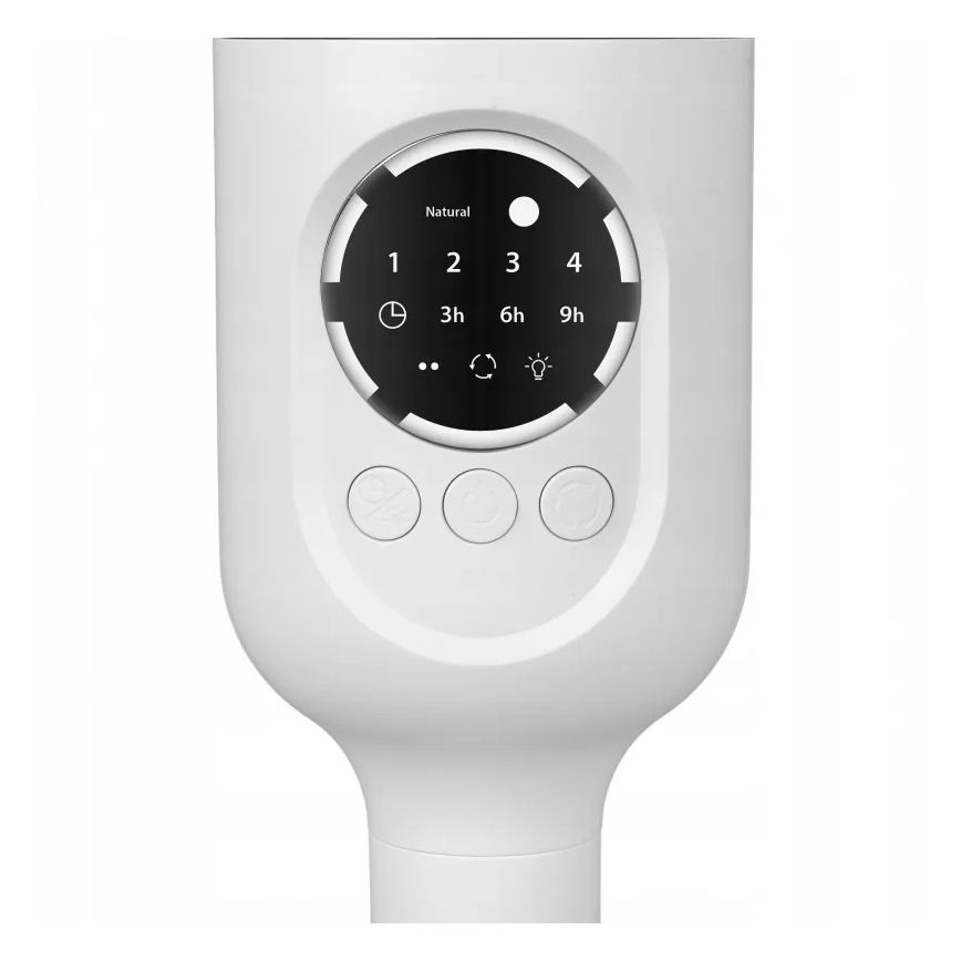 Punjivi ventilator na stalku s LED osvjetljenjem LED/4,8W/5V USB 7200 mAh, bijela + daljinski upravljač