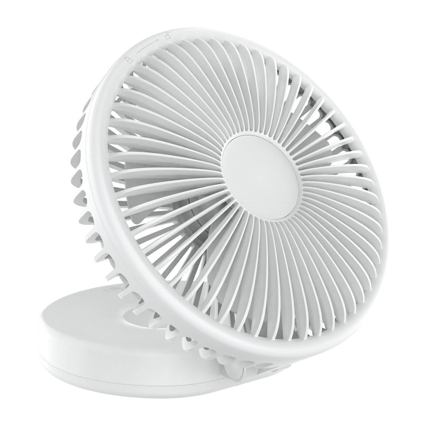 Punjivi stolni ventilator 10W/5V 2400 mAh bijela