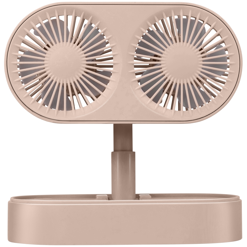 Punjivi stolni ventilator 3,7V 1200 mAh ružičasti