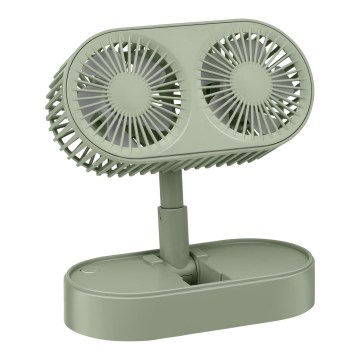 Punjivi stolni ventilator 3,7V 1200 mAh, zelene boje