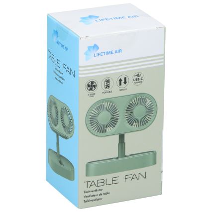 Punjivi stolni ventilator 3,7V 1200 mAh, zelene boje