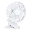 Punjivi stolni ventilator s kopčom VIENTO 6W/5V 2000 mAh bijela