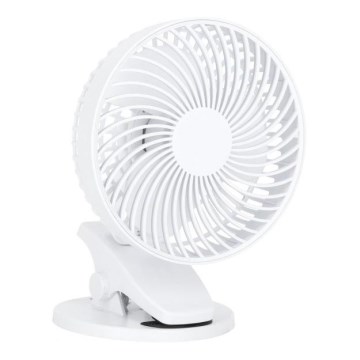 Punjivi stolni ventilator s kopčom VIENTO 6W/5V 2000 mAh bijela