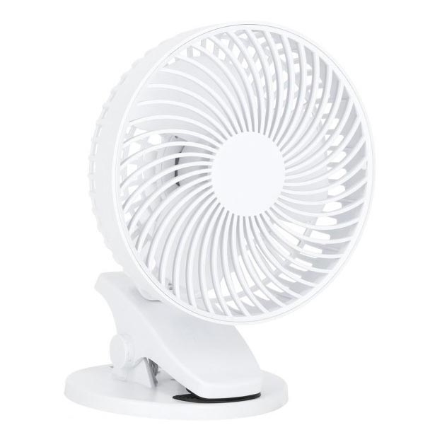 Punjivi stolni ventilator s kopčom VIENTO 6W/5V 2000 mAh bijela