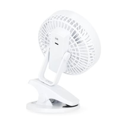 Punjivi stolni ventilator s kopčom VIENTO 6W/5V 2000 mAh bijela