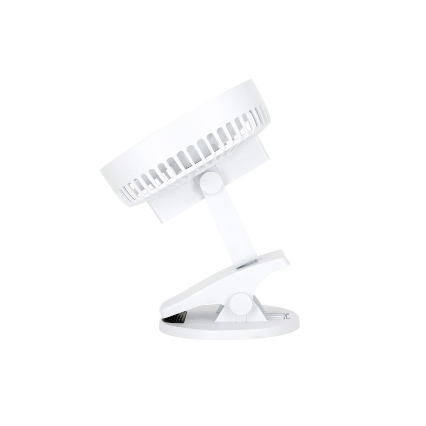 Punjivi stolni ventilator s kopčom VIENTO 6W/5V 2000 mAh bijela