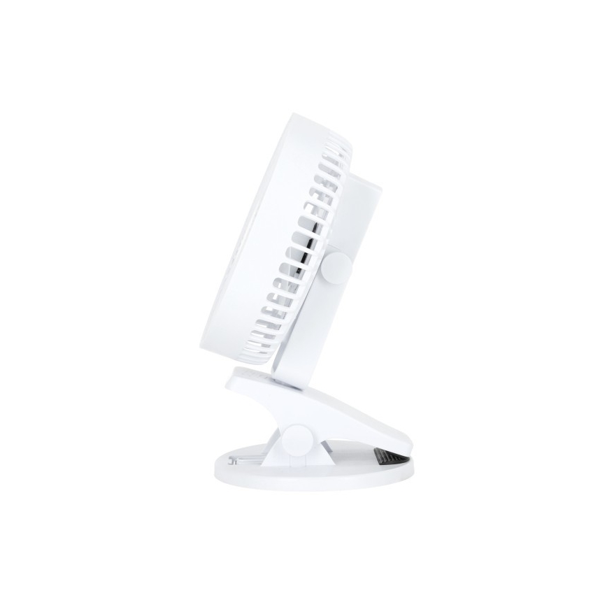 Punjivi stolni ventilator s kopčom VIENTO 6W/5V 2000 mAh bijela