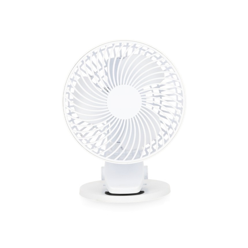 Punjivi stolni ventilator s kopčom VIENTO 6W/5V 2000 mAh bijela