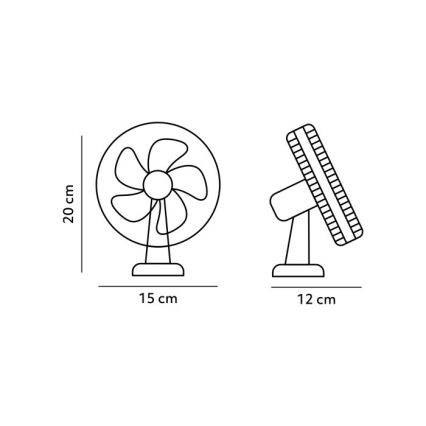 Punjivi stolni ventilator s kopčom VIENTO 6W/5V 2000 mAh bijela